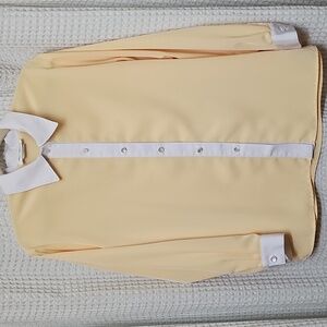 Vintage Toni Marie by Sissies Long Sleeve Blouse Wmn's Med (Yellow, White)